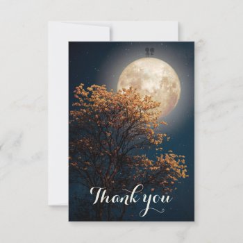 Silhouette Love Couple On The Moon Thank You Card by Pick_Up_Me at Zazzle