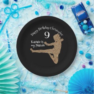 Silhouette Martial Arts Japan Karate Boy Birthday Paper Plates