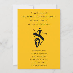 Silhouette Master Drummer Birthday Invitation