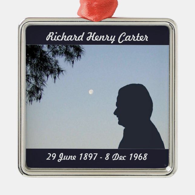Silhouette Memorial Ornament - Older Male (Front)