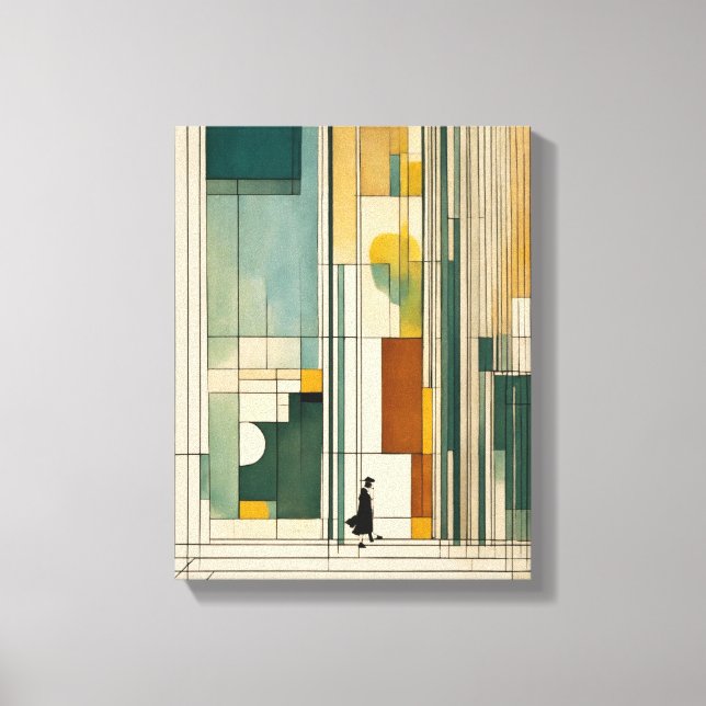 Silhouette Modern Colorful Wrapped Art Canvas Prin (Front)