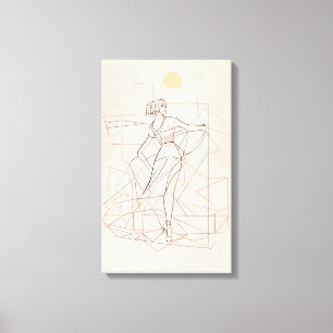 Silhouette Modern Colorful Wrapped Art Canvas Prin