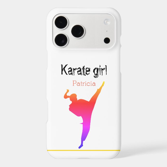 Silhouette Modern Girly Japan Martial Arts Karate Case-Mate iPhone Case (Back)