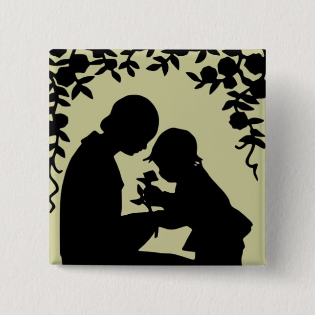 Silhouette Mother & Child Button (Front)