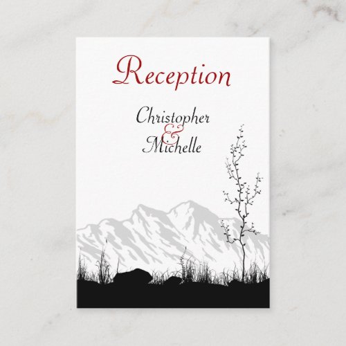 Silhouette Mountain Wedding Reception Cards Business Card Templates
