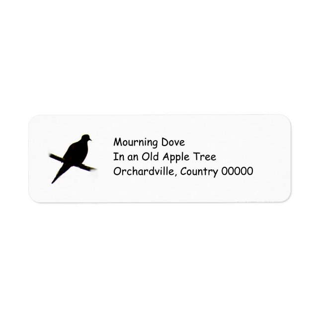 silhouette Mourning Dove Label (Front)