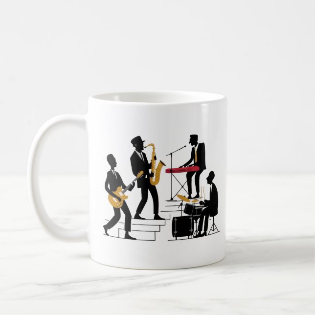 Silhouette Music Band Coffee Mug (Left)