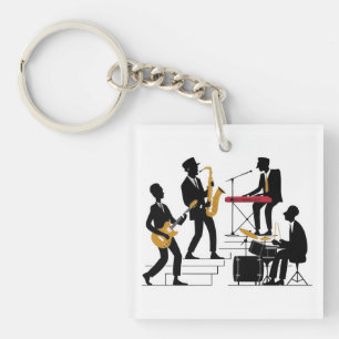 Silhouette Music Band Keychain