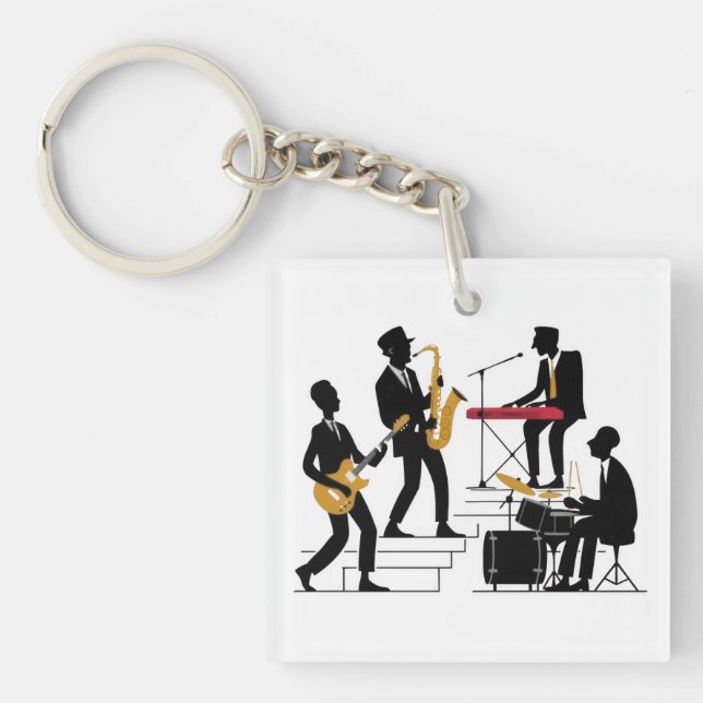Silhouette Music Band Keychain (Front)