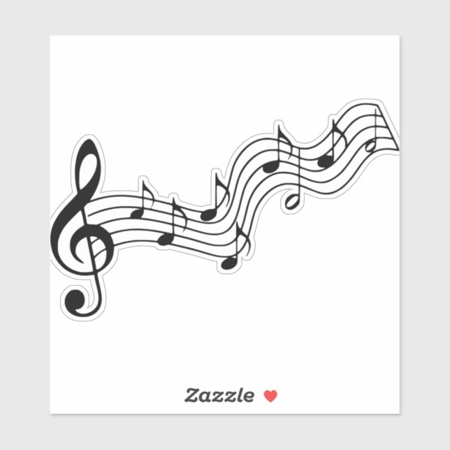 silhouette-musical-note-clef-bass sticker (Sheet)