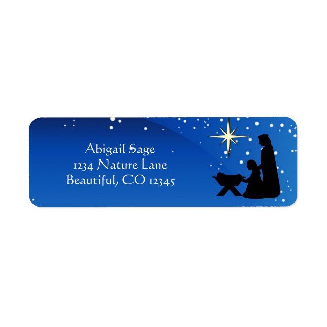 Silhouette Nativity Scene Christmas Label (Front)