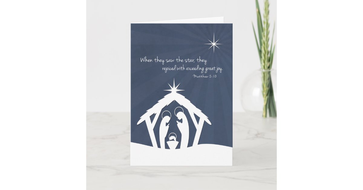 Silhouette Nativity Scene for Christmas Holiday Card | Zazzle
