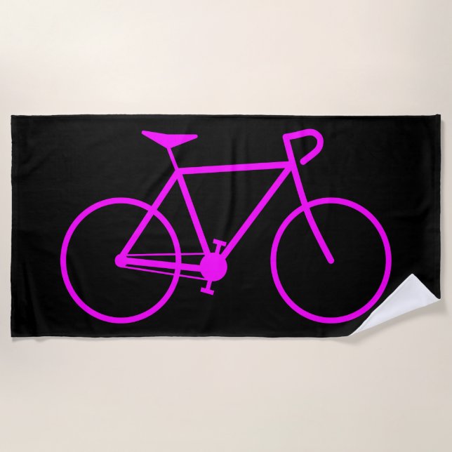 Silhouette of a Bicycle Beach Towel (Front)