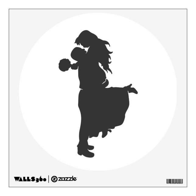 Silhouette of a couple wall decal (Front)