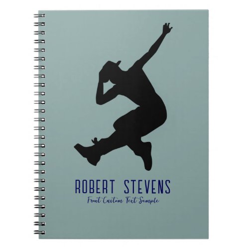 Silhouette of a Dance in Black on Muted Green Notebook