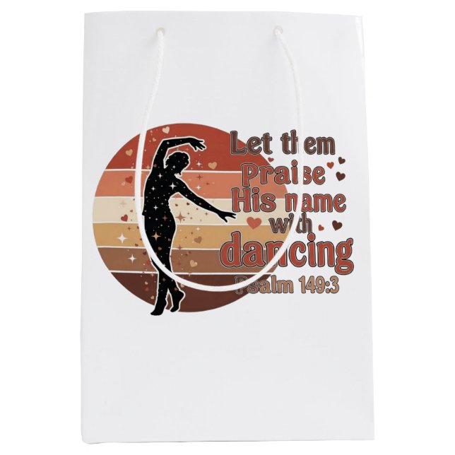 Silhouette of a dancer - Psalm based design Medium Gift Bag (Front)