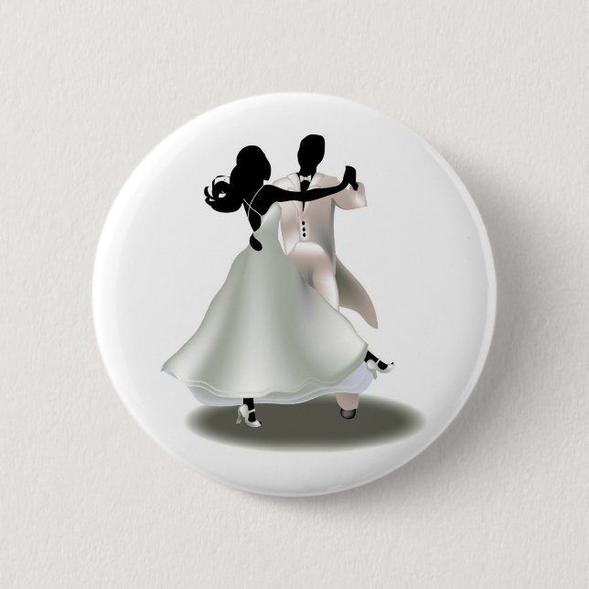 Silhouette of a Dancing Couple Button (Front)