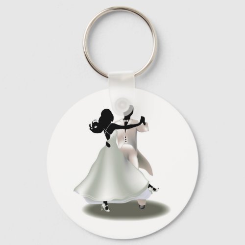 Silhouette of a Dancing Couple Keychain