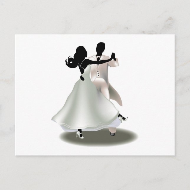 Silhouette of a Dancing Couple Postcard (Front)