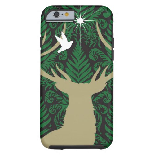 Silhouette of a deer a dove and a star against a tough iPhone 6 case