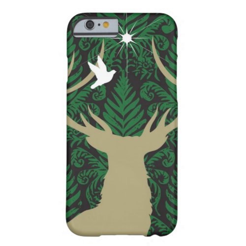 Silhouette of a deer a dove and a star against a barely there iPhone 6 case