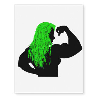 Silhouette of a Female Bodybuilder Flexing Temporary Tattoos