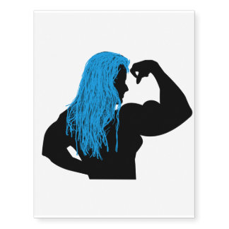Silhouette of a Female Bodybuilder Flexing Temporary Tattoos