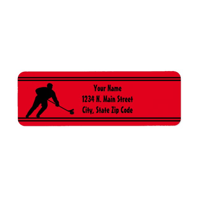 Silhouette Of A Hockey Player Label (Front)
