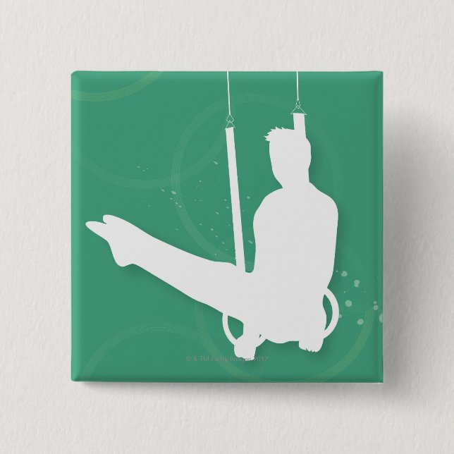 Silhouette of a man performing gymnastics button (Front)