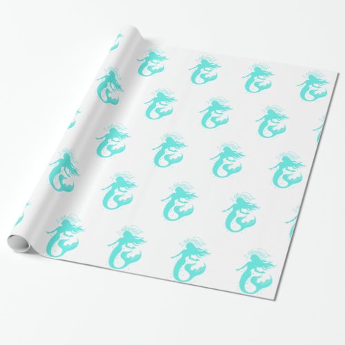 Silhouette of a mermaid _ Choose background color Wrapping Paper