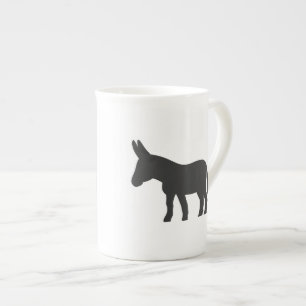 Silhouette of a mule bone china mug