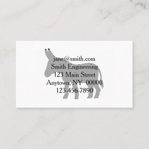 Silhouette of a mule business card