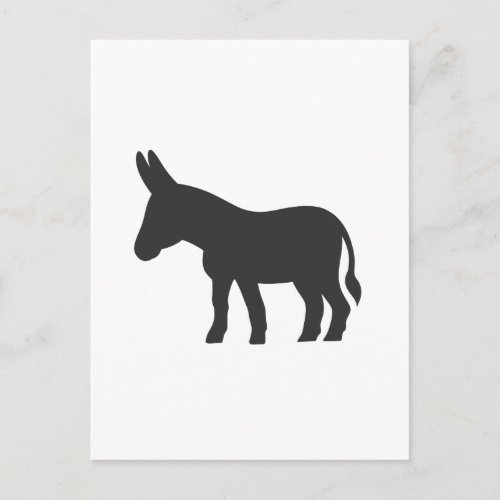 Silhouette of a mule postcard