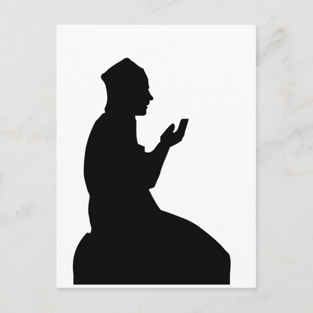 Silhouette of a Muslim praying man Postcard (Front)