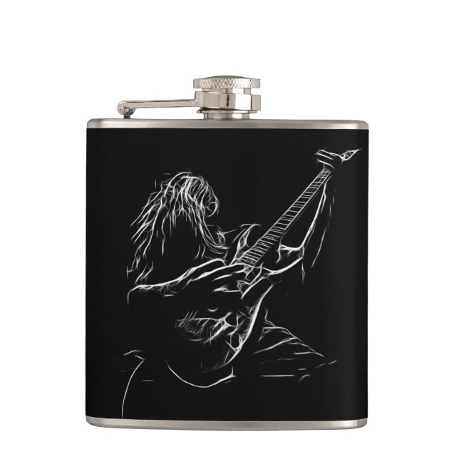 Silhouette of a Rock Musician Flask (Front)