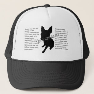 silhouette of a sitting dog trucker hat
