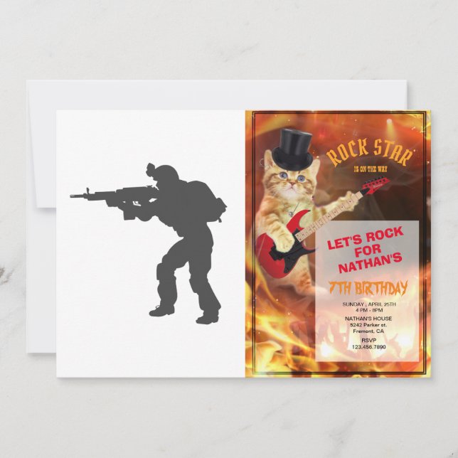Silhouette of a soldier - Choose background color Invitation (Front)