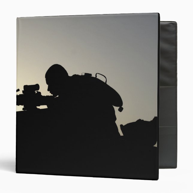 Silhouette of a Squad Automatic Weapon gunner Binder (Front/Inside)