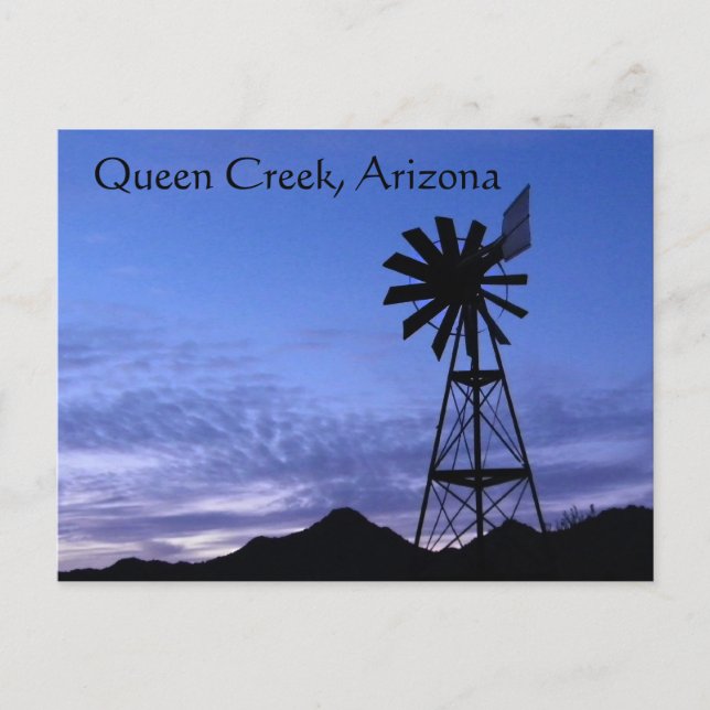Silhouette of a windmill Queen Creek, Arizona Postcard (Front)