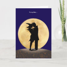 Silhouette of a Witch and Vampire embracing
