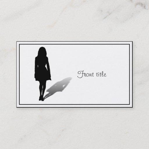 Customizable Silhouette of a Woman Business Card Templates
