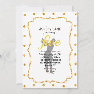 Silhouette of a woman playing golf invitation