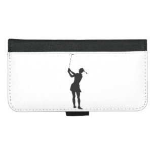 Silhouette of a woman playing golf iPhone 8/7 plus wallet case