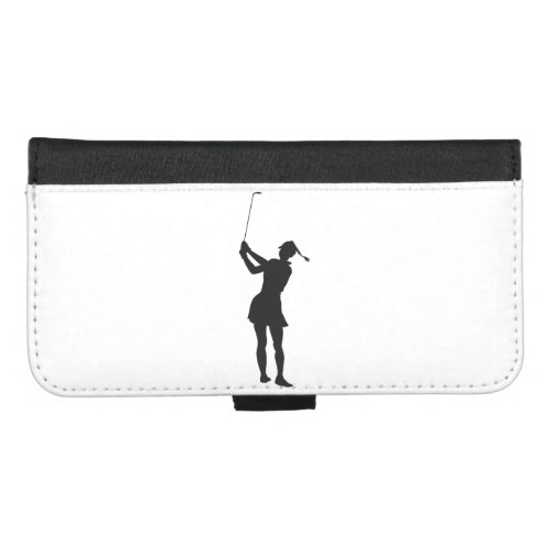 Silhouette of a woman playing golf iPhone 87 plus wallet case