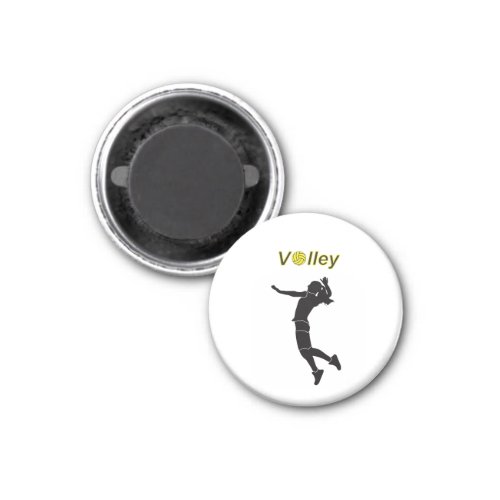  Silhouette of a woman playing volleyball Magnet