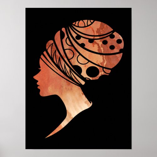 Silhouette Of An African Woman Poster