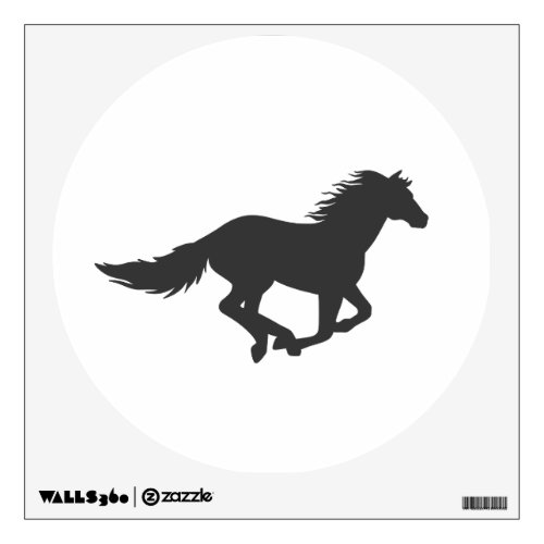Silhouette of black running horse wall decal