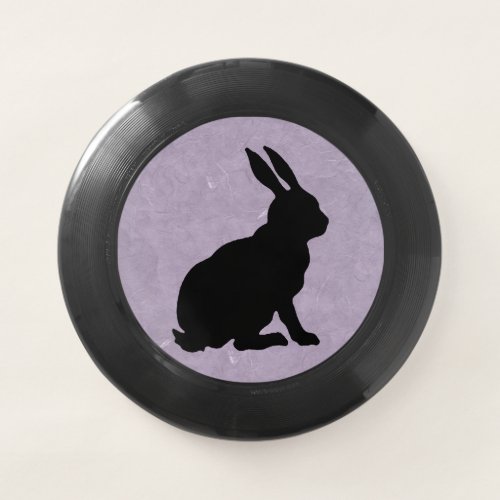 Silhouette of Black Sitting Rabbit Pretty Purple Wham_O Frisbee