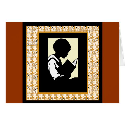 Silhouette of boy reading (Front Horizontal)