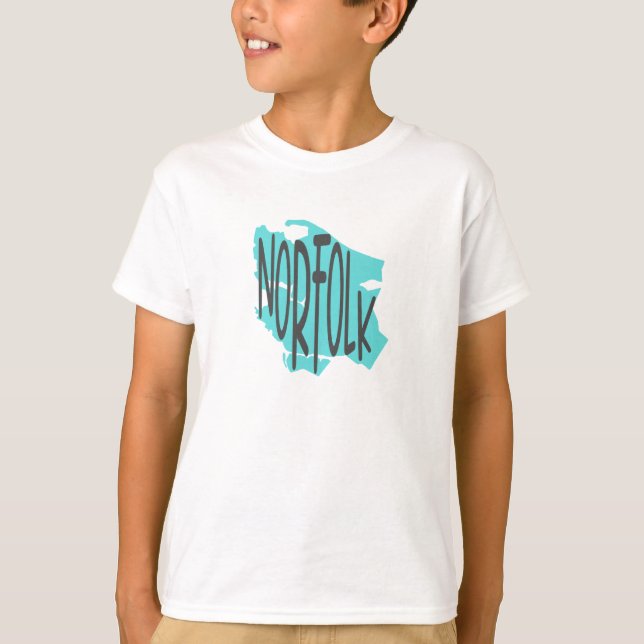 Silhouette of City of Norfolk, VA with NORFOLK T-Shirt (Front)